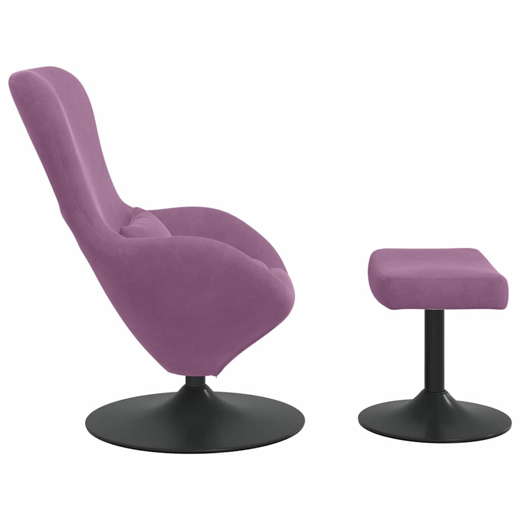 Cadeira Egg com Puff Roxo Veludo — foto 5