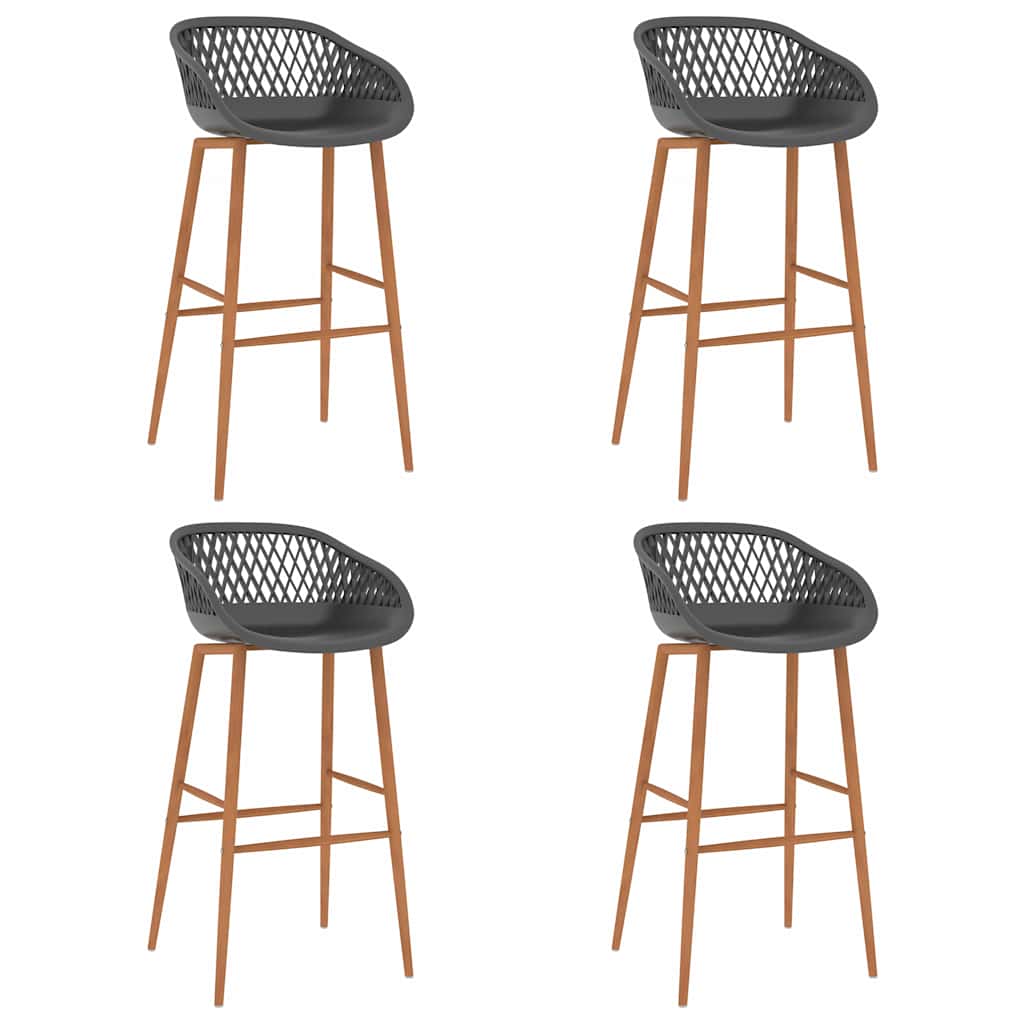 Cadeiras de bar 4 pcs cinzento — foto 1