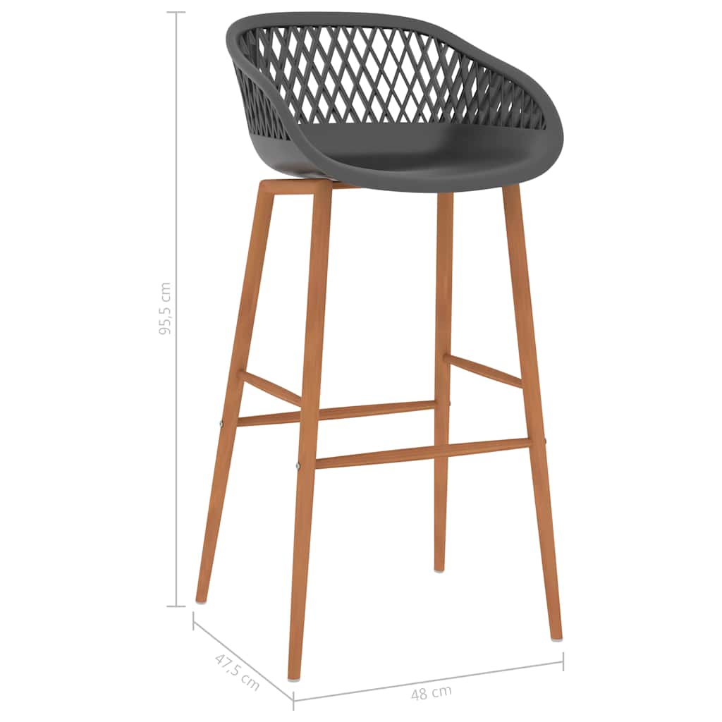 Cadeiras de bar 4 pcs cinzento — foto 7