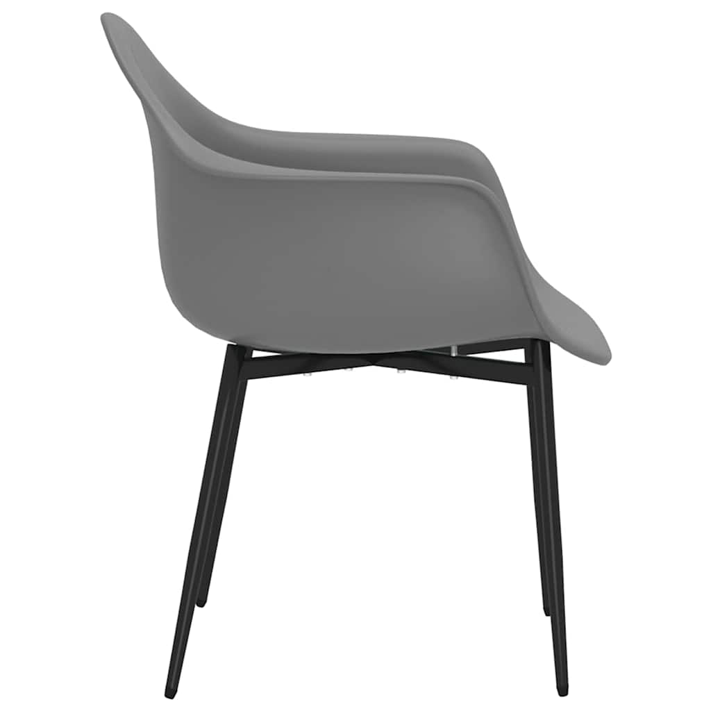 Cadeiras de jantar 2 pcs PP cinzento — foto 4