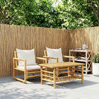 Cadeiras de jardim 2 pcs com almofadões e almofadas bambu — foto 1