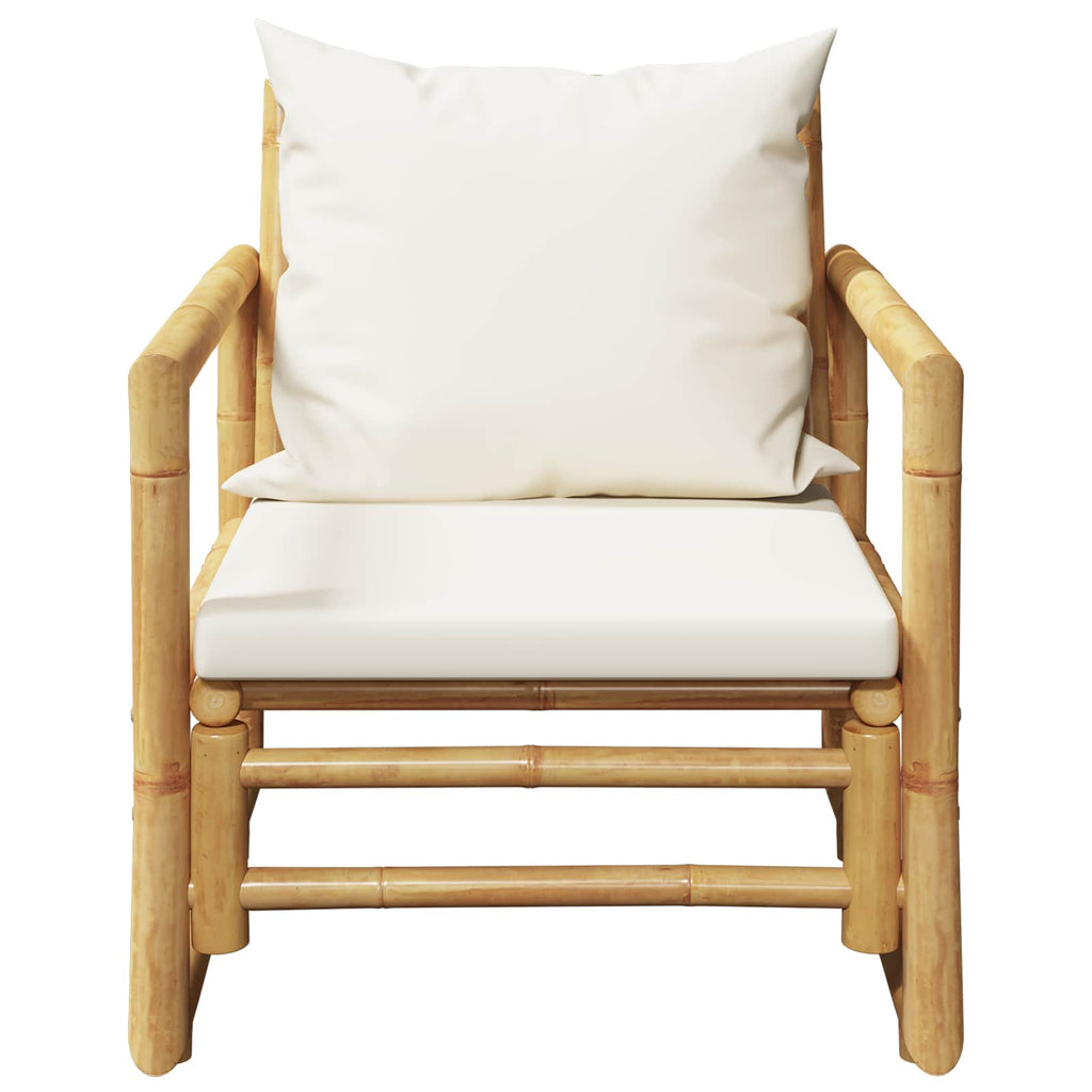 Cadeiras de jardim 2 pcs com almofadões e almofadas bambu — foto 4