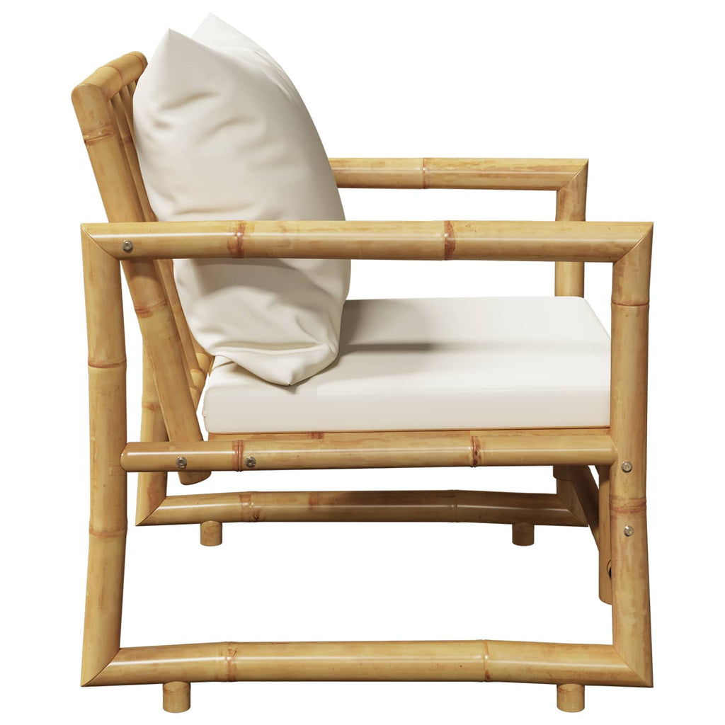Cadeiras de jardim 2 pcs com almofadões e almofadas bambu — foto 5