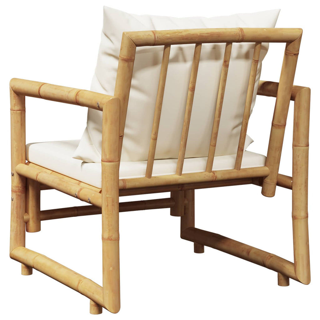 Cadeiras de jardim 2 pcs com almofadões e almofadas bambu — foto 6