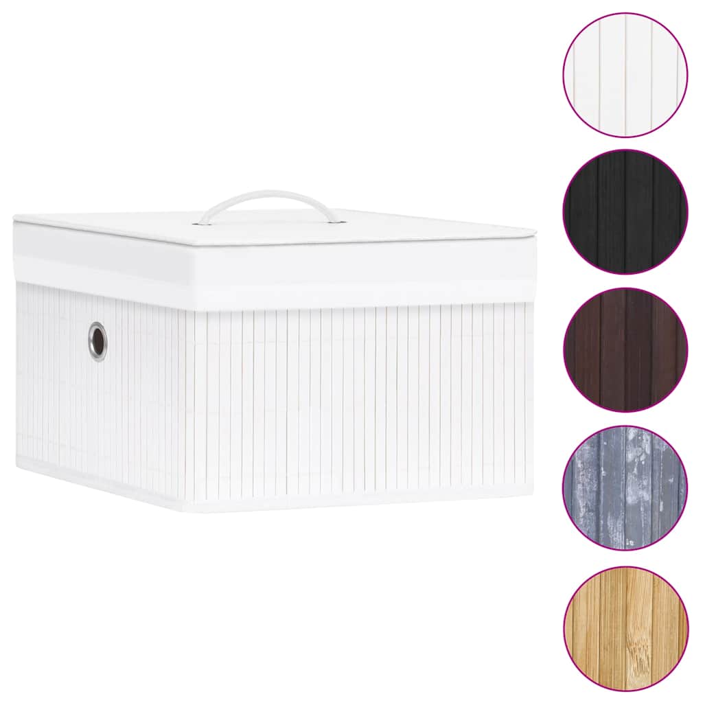 Caixas de arrumação 4 pcs bambu branco — foto 3