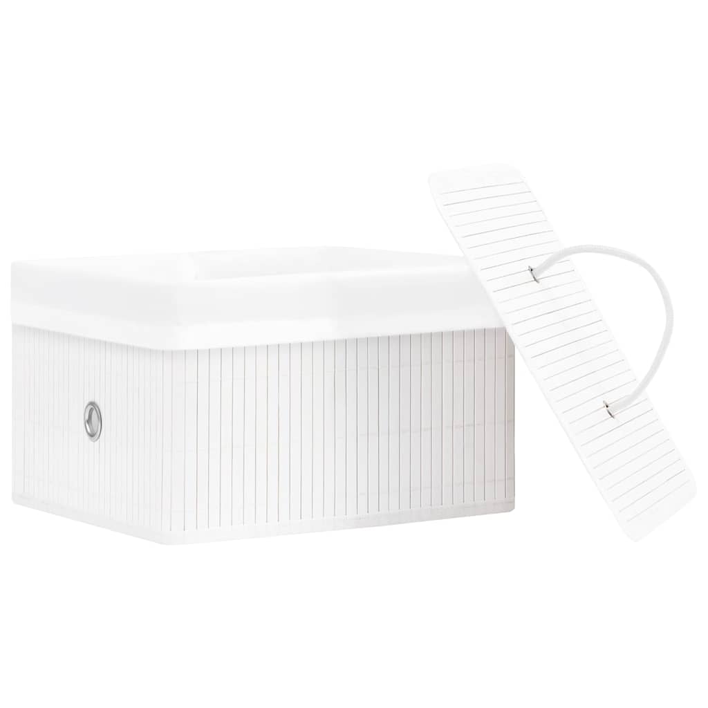 Caixas de arrumação 4 pcs bambu branco — foto 5