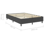 Cama boxspring 140x200 cm tecido cinzento — foto 7