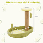 Cama Compacta para Gatos com Poste de Riscagem e Brinquedo de Molas em Forma de Abacate — foto 3