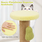Cama Compacta para Gatos com Poste de Riscagem e Brinquedo de Molas em Forma de Abacate — foto 7