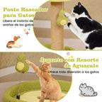 Cama Compacta para Gatos com Poste de Riscagem e Brinquedo de Molas em Forma de Abacate — foto 8