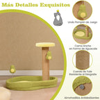 Cama Compacta para Gatos com Poste de Riscagem e Brinquedo de Molas em Forma de Abacate — foto 9