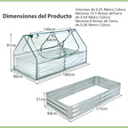 Cama de Jardim Elevada com Mini Estufa e Janelas Enroláveis 180 x 90 x 91 cm — foto 3