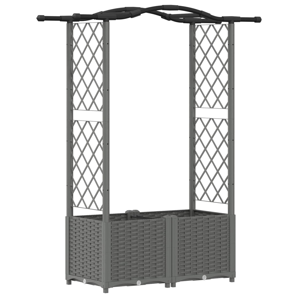 Cama Elevada com Treliça e Telhado Cinzento-claro PP — foto 2