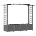 Cama Elevada com Treliça e Telhado Cinzento-claro PP — foto 2