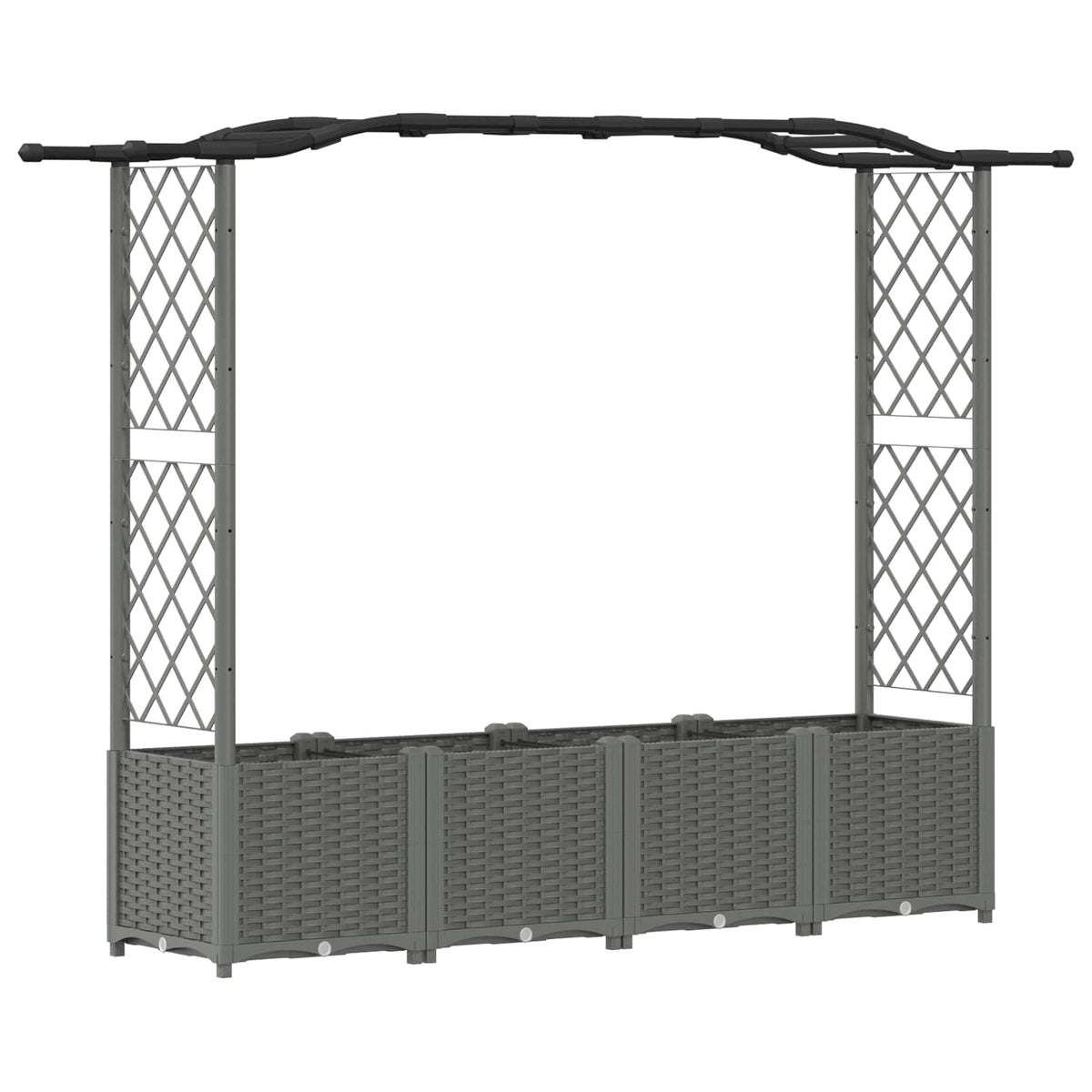 Cama Elevada com Treliça e Telhado Cinzento-claro PP — foto 2