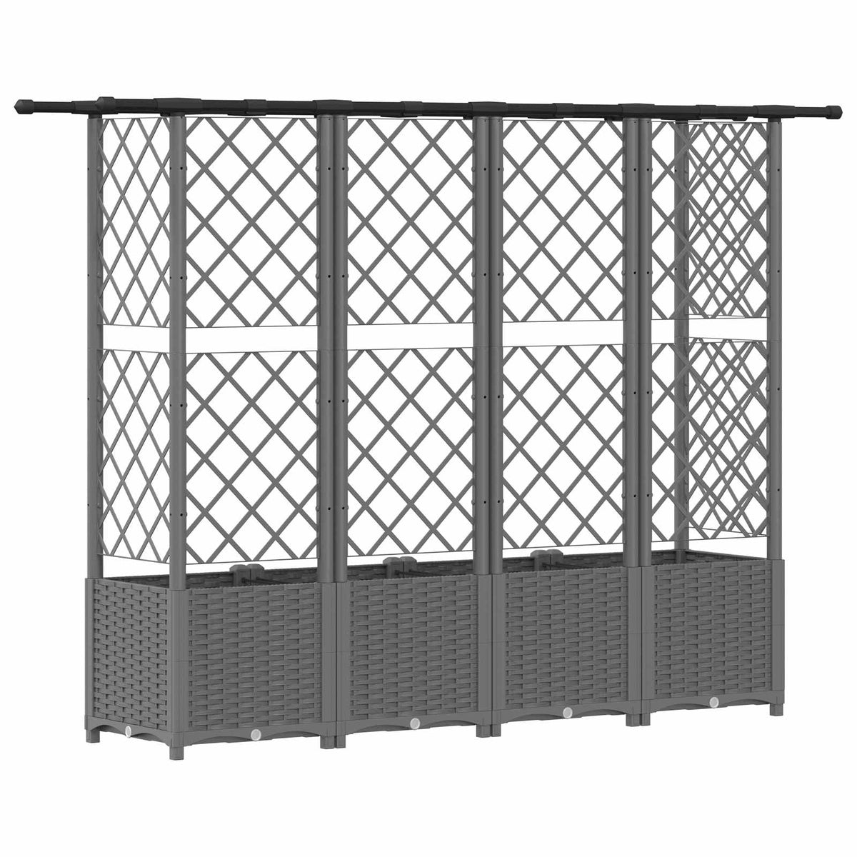 Cama Elevada com Treliça e Telhado Cinzento-claro PP — foto 5
