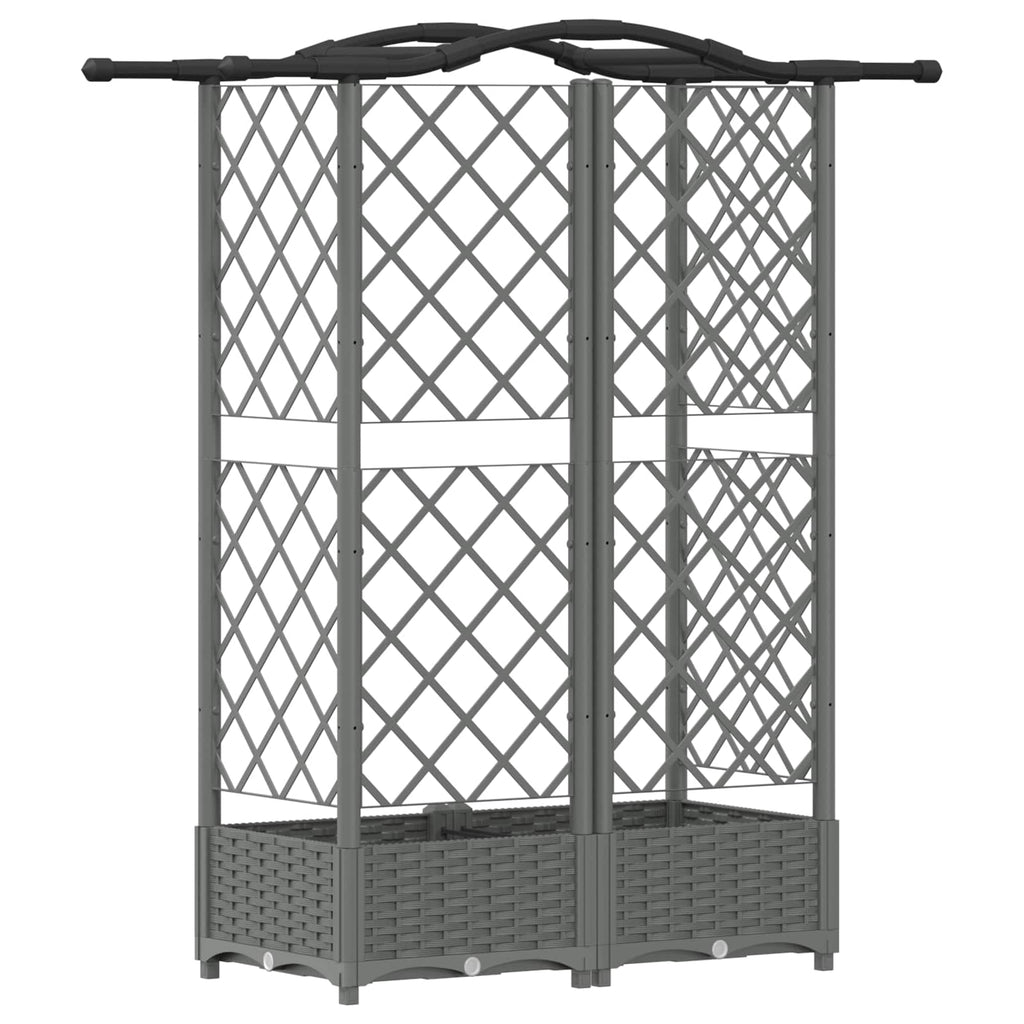 Cama Elevada com Treliça e Telhado Cinzento-claro PP — foto 5
