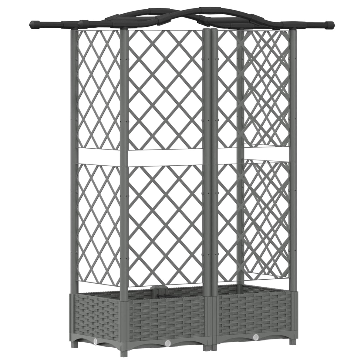 Cama Elevada com Treliça e Telhado Cinzento-claro PP — foto 5