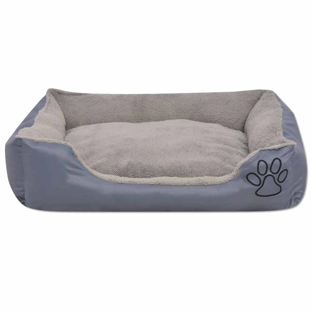 Cama para cães com almofada acolchoada tamanho L cinzento — foto 3