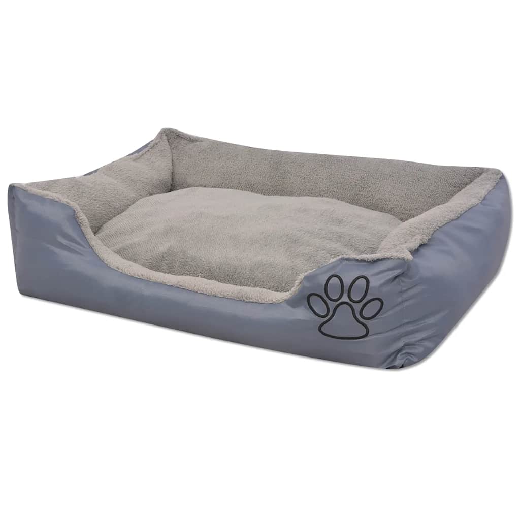 Cama para cães com almofada acolchoada tamanho XL cinzento — foto 2