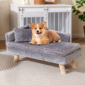 Cama-Sofá Elevada para Animais de Estimação com Almofada Removível e Encosto Alto 71x43x40 cm Cinzento Escuro — foto 1