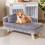 Cama-Sofá Elevada para Animais de Estimação com Almofada Removível e Encosto Alto 71x43x40 cm Cinzento Escuro — foto 1