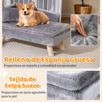 Cama-Sofá Elevada para Animais de Estimação com Almofada Removível e Encosto Alto 71x43x40 cm Cinzento Escuro — foto 5