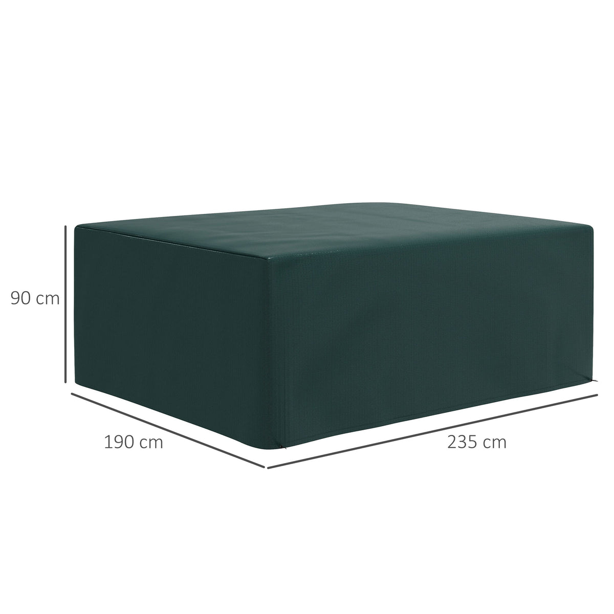 Capa Protetora para Móveis Retangular Cobertura de Móveis para Jardim Impermeável Anti-UV Antipó para Terraço Varanda 235x190x90 cm Verde — foto 3