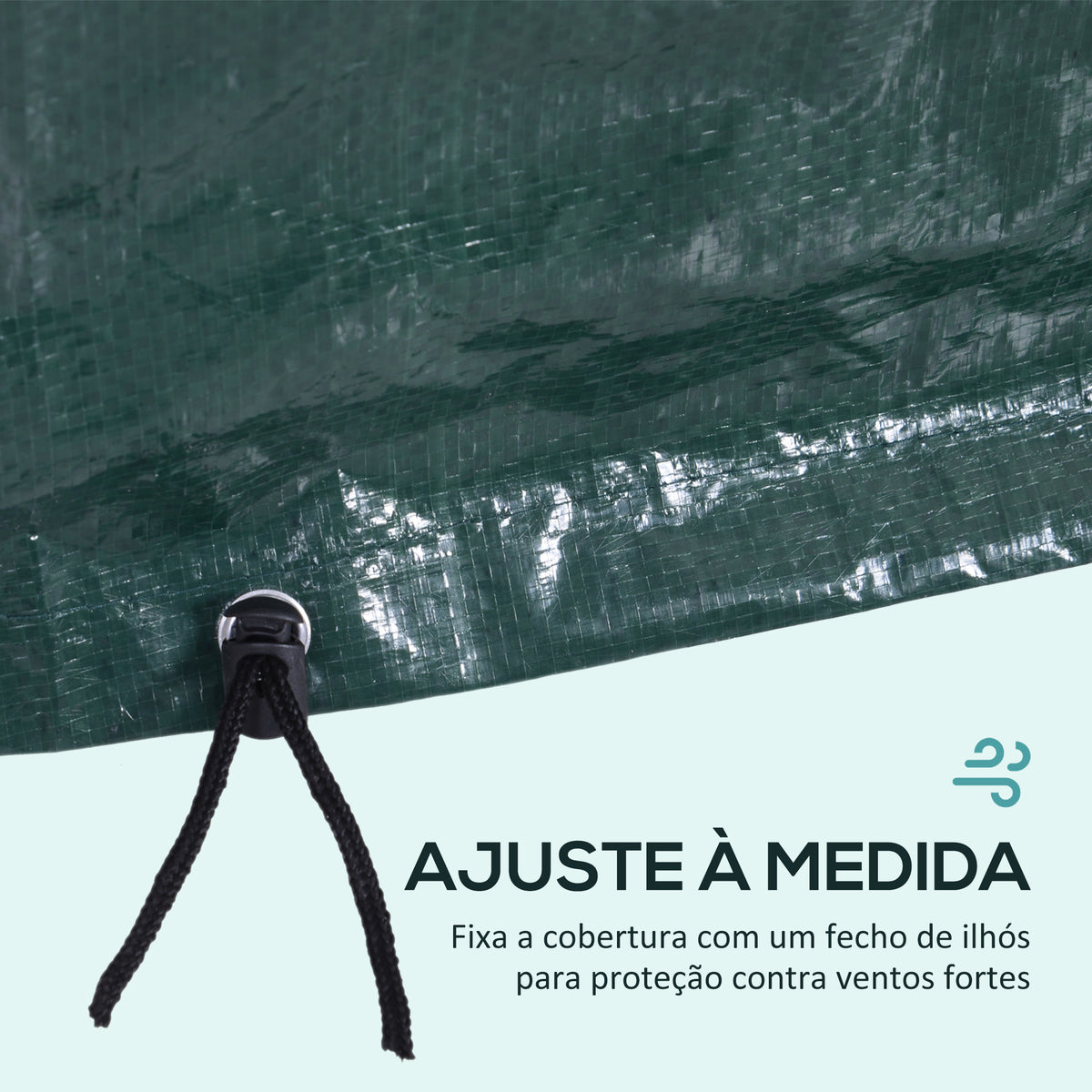Capa Protetora para Móveis Retangular Cobertura de Móveis para Jardim Impermeável Anti-UV Antipó para Terraço Varanda 235x190x90 cm Verde — foto 6