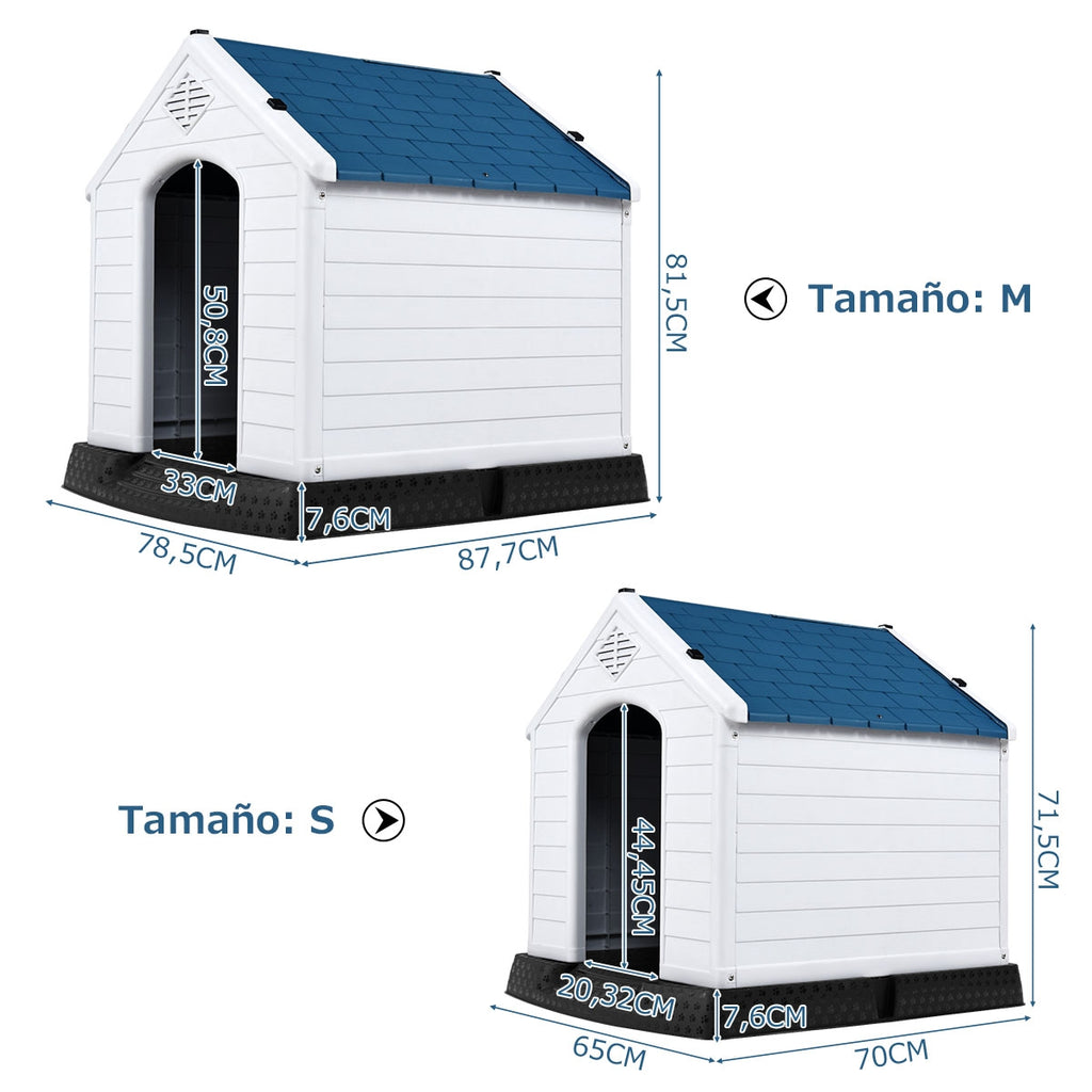 Casota para Cão Impermeável e Ventilada com Válvulas de Ar e Chão Elevado para Cães de Porte Pequeno e Médio 87,7 x 78,5 x 81,5 cm — foto 3