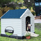 Casota para Cão Impermeável e Ventilada com Válvulas de Ar e Chão Elevado para Cães de Porte Pequeno e Médio 87,7 x 78,5 x 81,5 cm — foto 4