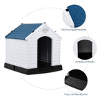 Casota para Cão Impermeável e Ventilada com Válvulas de Ar e Chão Elevado para Cães de Porte Pequeno e Médio 87,7 x 78,5 x 81,5 cm — foto 6