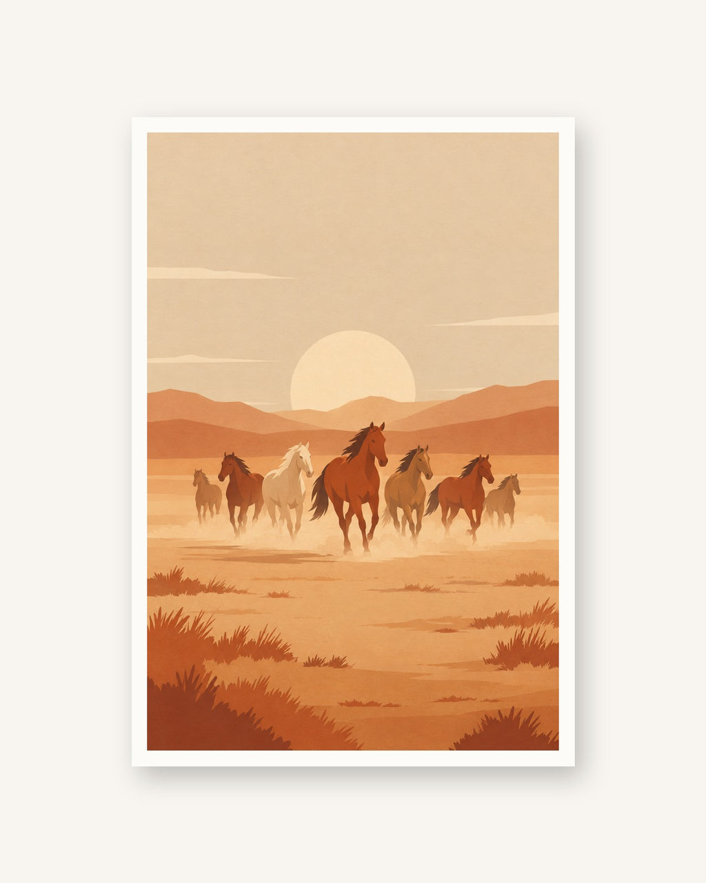 Manada · Minimalista · Quadro de cavalos — acabamento:poster