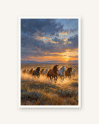 Manada · Pintura a óleo · Quadro de cavalos — acabamento:poster