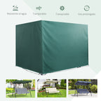 Capa de Proteção para Baloiço de Jardim, Capa Impermeável com Fecho, 215x155x150 cm, Verde — foto 4