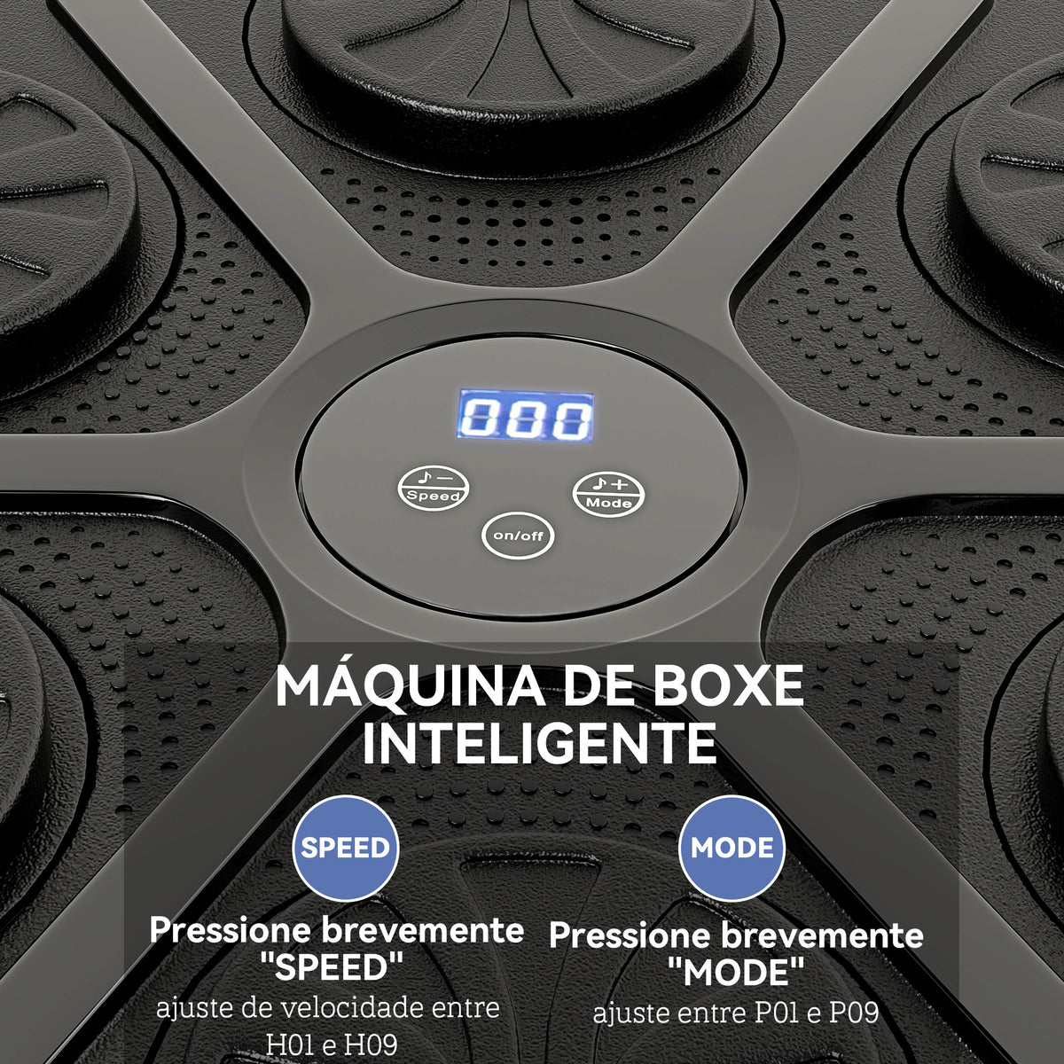 Máquina de Boxe Musical com 9 Modos de Velocidade Luvas e Conexão Bluetooth Boxe Musical de Parede com Luzes LED para Adultos e Crianças em Casa Escritório Ginásio 41,8x44,6x7,5 cm Preto — foto 4