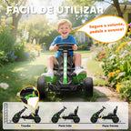 Kart a Pedais para Crianças a Partir dos 3 Anos Kart com Embraiagem Automática Travão Rodas Antiderrapantes em EVA e Estrutura Metálica Carga 50 kg 100x59x60,5 cm Verde — foto 5