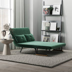 Sofá Cama Sofá Convertível em Cama de 2 Lugares Dobrável com Encosto Ajustável em 5 Níveis e 2 Almofadas Acolchoadas para Escritório Dormitório Sala de Estar 102x73x81 cm Verde — foto 8