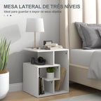 Mesa de Centro Mesa-de-Cabeceira Mesa de Café, Chá Mesas de Apoio para Sala Quarto Estante para Arrumação 45x40x55cm Branco — foto 4