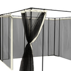 4 Painéis Laterais 352x207 cm para Tenda de Jardim Mosquiteira para Gazebo Gazebo com Zíperes e Anéis Preto — foto 6