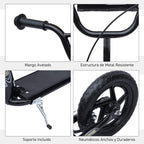 Trotinete com 2 Rodas de 12 Polegadas Trotinete para Crianças com Guiador Ajustável Freio e Cavalete Carga Máxima 100kg 120x52x80-88cm Preto — foto 7