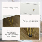 Cómoda de Quarto Moderna Cómoda de Madeira com 4 Gavetas e Pés Metálicos Cómoda de Gavetas para Sala Escritório 60x40x100 cm Branco — foto 5