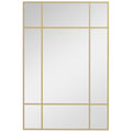 Espelho de Parede Retangular Espelho Estilo Janela 90x60 cm com Moldura de Metal Espelho Decorativo para Sala Quarto Entrada Dourado — foto 1