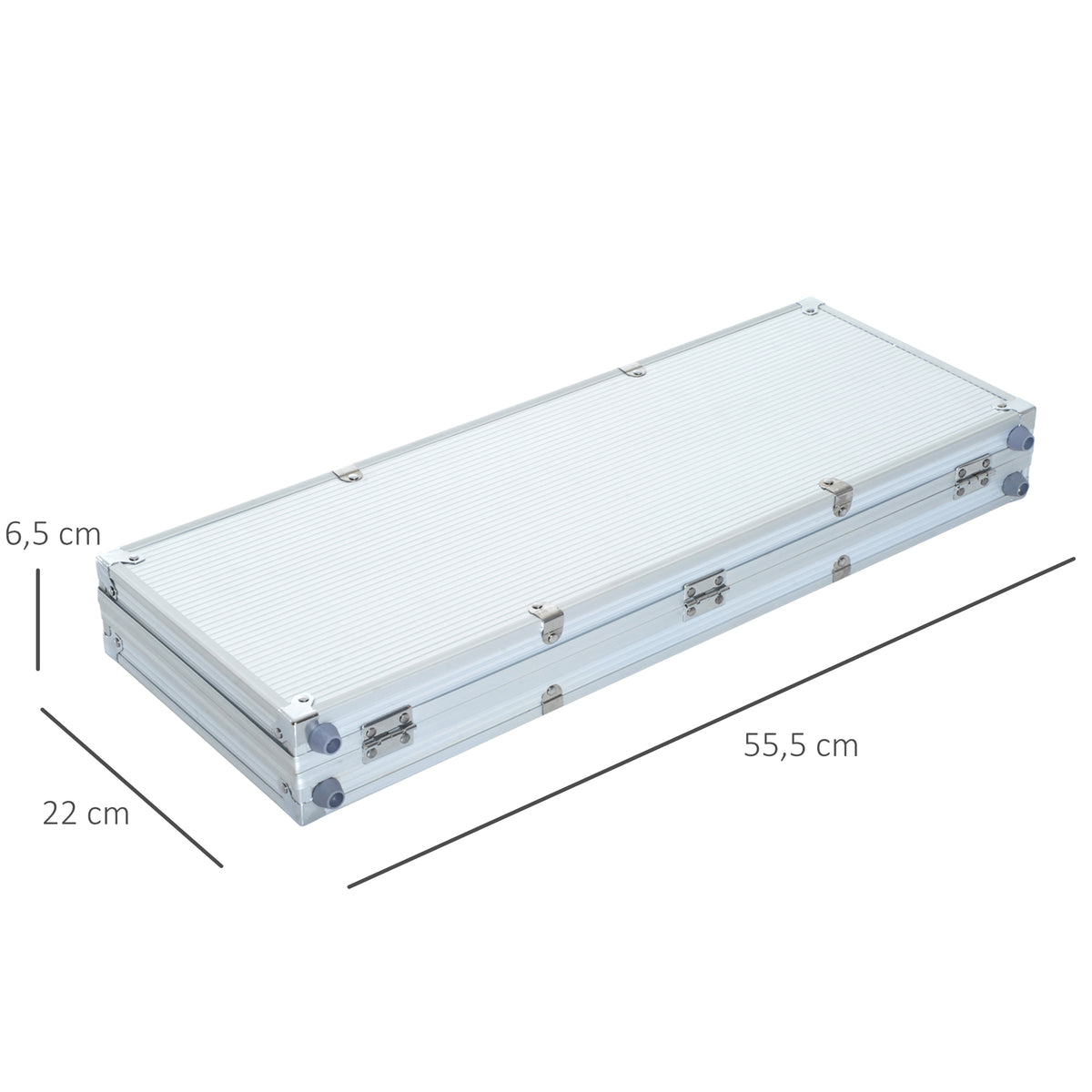 Mala de Poker Profissional com 500 Fichas Jogo de Poker Casino com Maleta de Alumínio 5 Dados 2 Baralhos de Cartas e 1 Ficha de Dealer 55,5x22x6,5cm Multicor — foto 3