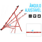 Rede de Rebote de Metal Rede de Rebote com Ângulo Ajustável e 20 Cordas Elásticas para Treinamento de Futebol Tenis Beisebol Desportes 96x80x96cm Vermelho — foto 5