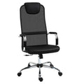 Cadeira de escritório ergonômica basculante e giratória com altura de assento ajustável com encosto de cabeça e malha de encosto alto 65,5x62,5x117-127 cm Preto — foto 1