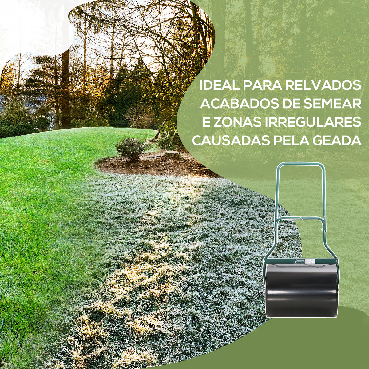 Rolo de grama para jardim Rolo de gramado com capacidade de 60L Recarregável com areia ou água Diâmetro de 50cm — foto 4