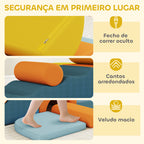 Conjunto de 9 Blocos de Espuma para Crianças Blocos de Psicomotricidade com Capas de Veludo Laváveis Conjunto de Escalada para Interior para Escalar e Rastejar Multicor — foto 6