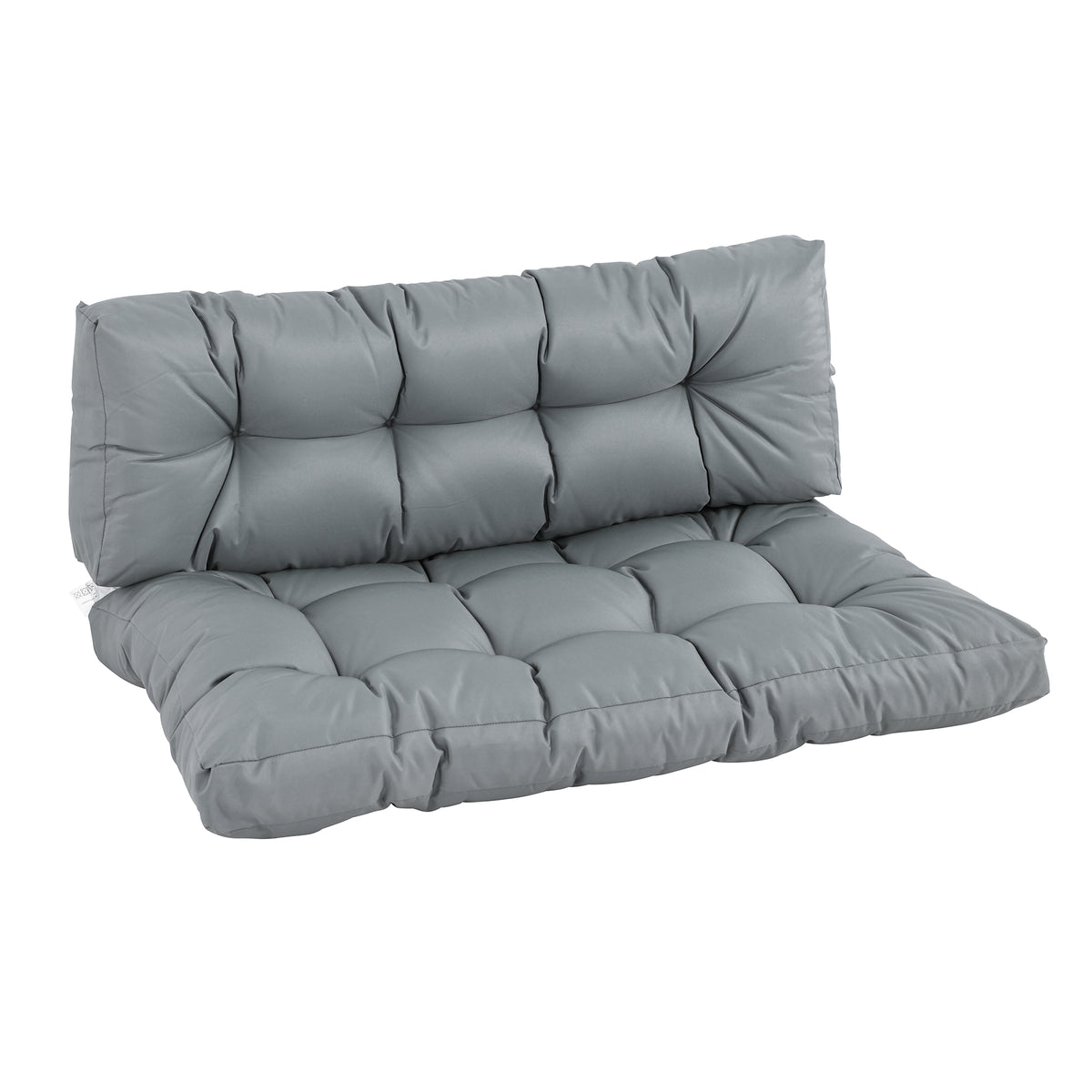 Conjunto de Almofadas para Banco 2 Peças Almofada para Palete com Encosto 120x80x12 cm Almofada para Baloiço Interior Exterior Cinzento — foto 1
