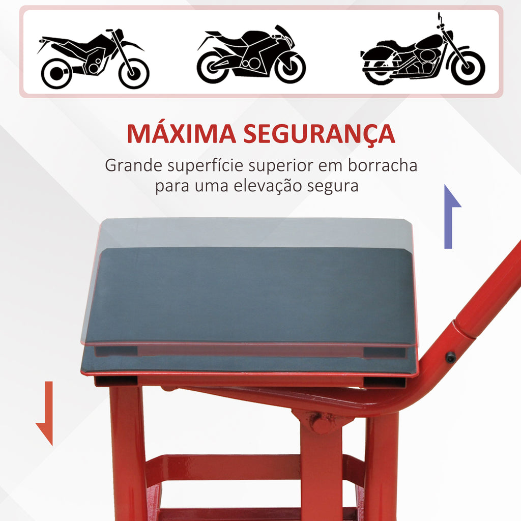 Plataforma Elevação para Motocicletas Macaco Elevador para Reparação Estacionar Aço 28x34x30-40cm Vermelho — foto 6